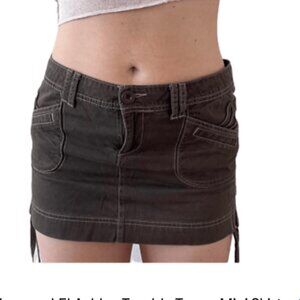 L.E.I. NWT Ashley Trouble Tegan Espresso Brown Mini Skirt Size 13